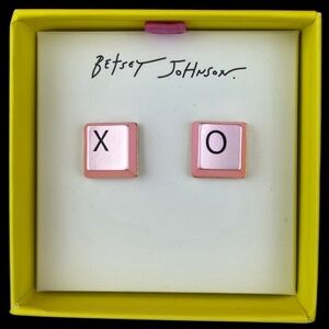 BETSEY JOHNSON Back to School X O Love Computer Keyboard Keys Earrings NEW NWT